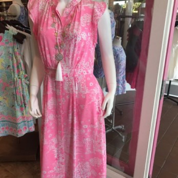 NWT Lilly Pulitzer Palm Beach Silk Midi Dress - Picture 9 of 16